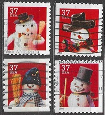 Estados Unidos #3676 - 3679 2002 Serie completa "Navidad"