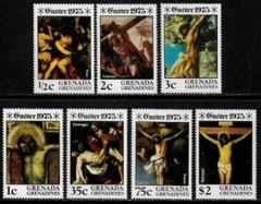 Granada, Granadinas  #59 - 65  1975  Serie completa Nuevas NH "Pascua - Obras de Velásquez, Tiepolo, Cranach, Caravaggio, Giotto, Tintoretto y Tiziano"