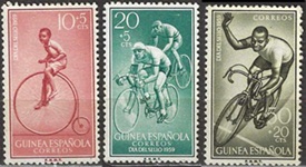 Guinea Española #B55 - B57 1959 Serie completa Nuevas SG "Dia del sello - Bicicletas"