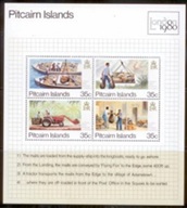 Islas Pitcairn #192 1980 H.S. Nueva NH "Transporte y distribución del correo - Exhibición filatélica Londres 86"
