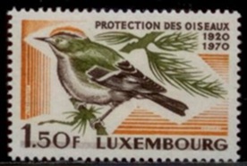 Luxemburgo #487  1970  Nueva NH "Pájaro reyezuelo listado"