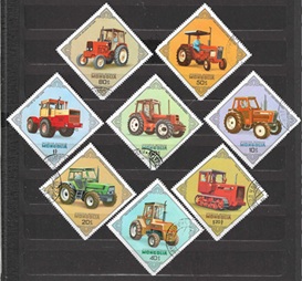 Mongolia #1272 - 1279 1982 Serie completa "Tractores"