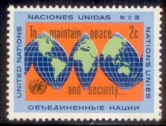 Naciones Unidas #125 1964 Nueva NH "Mantener la Paz y Seguridad"