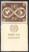 Naciones Unidas #8 1951 Nueva NH