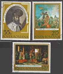 Rumania #2571 - 2573  1975 Serie completa CTO "Pinturas rumanas - Unificación de Rumania"