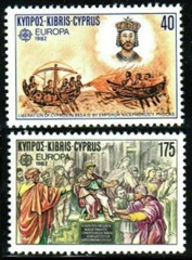 Chipre #579 - 580 1882 Serie completa Nuevas NH "Europa - Emperador Nicéforo II"
