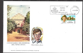 España #2171  1979 Tarjeta informativa de primer día "Principe de Asturias - Centenario del Hospital del Niño Jesús"