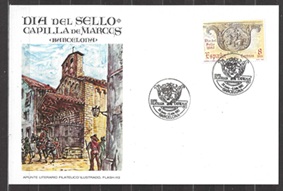 España #2215  1980 Tarjeta informativa de primer dia "Dia del sello - Panel del S,XII con mensajero a caballo"