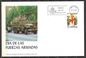 España #2238  1981  Tarjeta informativa de primer día «Dia de las Fuerzas armadas - Rey Juan Carlos»