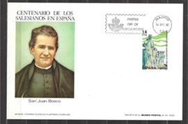 España #2312  1982 Tarjeta informativa de primer día "Centenario de los salesianos en España"