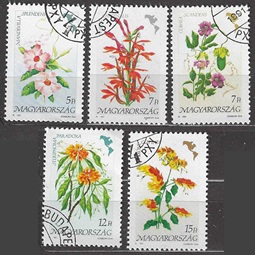Hungria #3278 - 3282 1991 Serie completa Scott $2.00 "Flores de America"