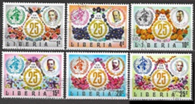 Liberia #641 - 646  1973  Serie completa Nuevas NH  "25 Años de la Organización Mundial de la Salud"