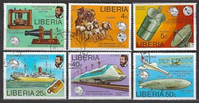Liberia #742 - 747  1976  Serie completa "100 años de la primera llamada telefónica por Graham Bell"