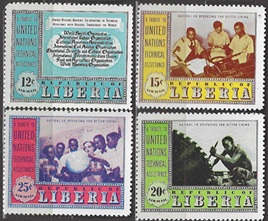 Liberia #C78 - C81 1954  Serie completa Nuevas NH "Agencias de Asistencia Técnica de la O.N.U."