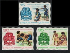 Papua Nueva Guinea Sc #471 - 473  1977 Nuevas NH "Girl Scout"