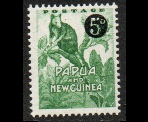 Papúa Nueva Guinea #147 1959 Sobreimpreso Nueva NH "Canguro trepador de árboles"