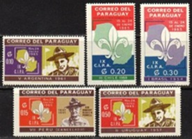 Paraguay #850 - 854  1965 Nuevas NH "Jamborees en Sudamerica"