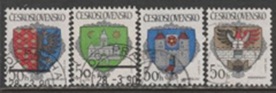 República Checa #2783 - 2786 1990  Serie completa  "Escudos de armas de las ciudades"