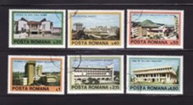 Rumania #2848 - 2853  1979  serie completa "Arquitectura moderna"