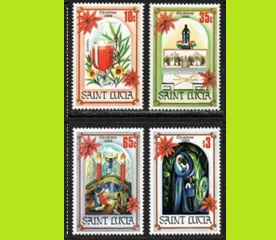 Santa Lucia #702 - 705 1984 Serie completa Nueva NH "Navidad"