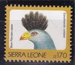 Sierra Leona #1542  1992  Nueva NH "Gran turaco azul"