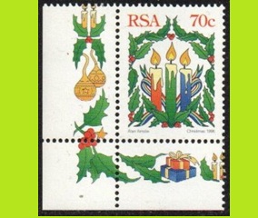 Sudáfrica #953 1996 Nueva NH "Navidad - Velas"