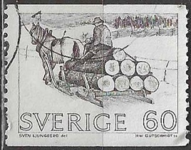 Suecia Mi#SE 710xA  1976 "Trineo de madera"