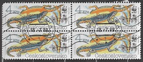 Checoslovaquia #2749  1989 Cuadro "WWF - Tritón alpino"
