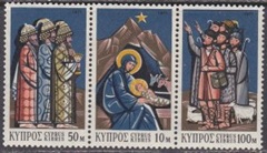Chipre #377a 1971 Serie completa Nueva NH "Adoracion del Niño - Navidad"