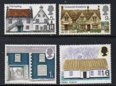 Gran Bretaña #608 - 611 1970 serie completa Nueva NH"Casas rurales"