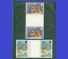 Isla de Man #221 - 222 1982 Serie completa Pares Nuevas NH "Navidad"