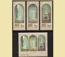 Malta #B38 - B41 1980 Serie completa Nuevas NH "Navidad"