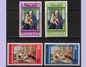 San Vicente #308 - 311 1970 Serie completa NH "Navidad - Obras de Bellini y Le Nain"