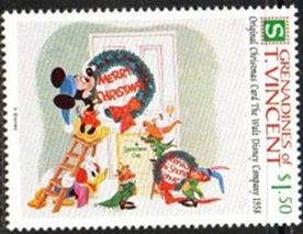 San Vicente Granadinas  #823 1991 Nueva NH "Navidad - Mickey y Donald en navidad"