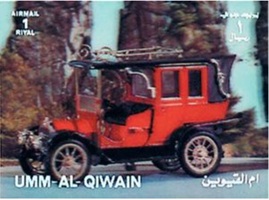 Umm al-Qaywayn Mi#UM 1584 1972 Nueva NH 3D Tamaño: 56×42 mm «Autos clásicos»