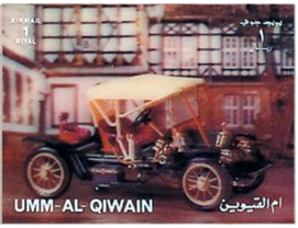 Umm al-Qaywayn Mi#UM 1585 1972 Nueva NH 3D Tamaño: 56×42 mm «Autos clásicos»