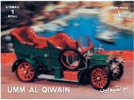 Umm al-Qaywayn Mi#UM 1586 1972 Nueva NH 3D Tamaño: 56×42 mm «Autos clásicos»