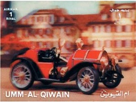 Umm al-Qaywayn Mi#UM 1588 1972 Nueva NH 3D Tamaño: 56×42 mm «Autos clásicos»