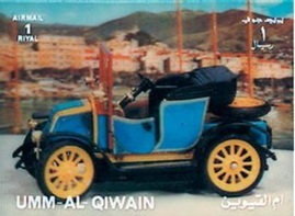 Umm al-Qaywayn Mi#UM 1645 1972 Nueva NH 3D Tamaño: 76x57 mm «Autos clásicos»
