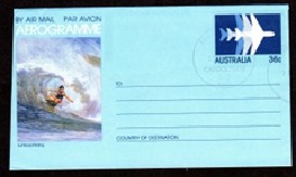 Australia 1981 Aerograma Nueva NH «Surfing - Avion"