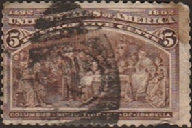 ESTADOS UNIDOS #234 1893 "Colon solicitando el apoyo de los Reyes Católicos"