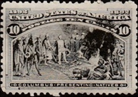 ESTADOS UNIDOS #237  1893 "Colon presentando nativos a los Reyes Católicos"