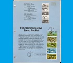 Estados Unidos #SP745 1986 Pagina de recuerdo con #2209a "Peces"