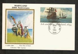 Estados Unidos #UX101 1984 Entero postal "Barcos Ark y Dove, colonización de  Maryland"