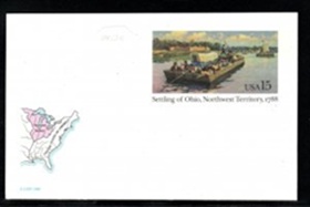 Estados Unidos #UX124 1988 Entero postal Nuevo "Asentamiento de Ohio" "