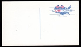 Estados Unidos #UX50 1964 Entero postal nuevo "Aduanas"