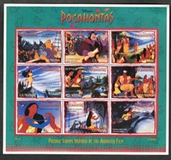 Guyana  #2985 1995  Minipliego Nueva NH "Pocahontas, Disney"