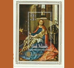 ISLAS COOK #B47 1975 Minipliego Nuevo NH "Navidad - La Virgen y el niño, pintura flamenca"