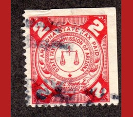 Arizona, Estados Unidos SRS#LX2 Timbre de Ingresos  Articulos de lujo