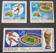 Islas Cook #403 - 405 1974 Serie completa Nueva NH "Copa mundial de Futbol Alemania 74"